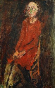 红色的年轻女子；红衣少女，1928年 作者 Chaim Soutine