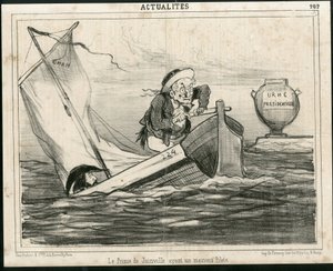 查姆（1819-1879）在《查理报》上的插图，大约在1850年--儒安维尔王子有一个糟糕的飞行员--选举，共和国总统，海事航海巴尔内尔--蒂埃斯-阿道夫，弗朗索瓦-德奥尔良（1818-1900）儒安维尔王子--乌尔内
