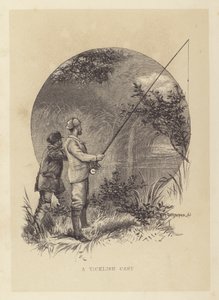 钓鱼：一个棘手的演员（石版画） 作者 查尔斯（之后）Whymper