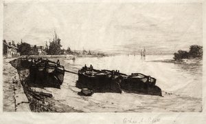 1883年，泰晤士河上的泥船。