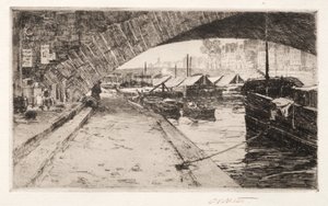 1887年在巴黎Pont Marie统治下。 作者 查尔斯·亚当斯·普拉特