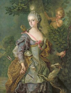 Anhalt-Dessau的Luise Henriette Wilhelmine（1750-1811）饰演戴安娜，1765年