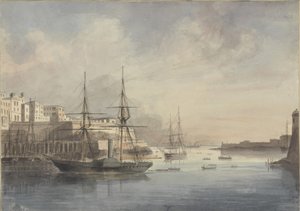 马耳他的风景，约1849年 作者 Charles Andrew Dyce