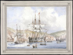 马耳他景观 - 查尔斯·安德鲁·戴斯 (1816-1853) 绘画，纸上水彩画 (25.1x34.9 厘米)，约 1849 年 - 耶鲁大学（美国） 作者 查尔斯·安德鲁·戴斯