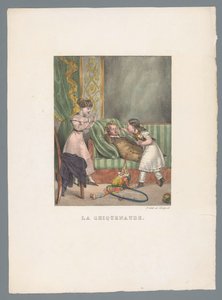 女孩用手指轻轻拍打小男孩的脸颊
La chiquenaude（物体上的标题）
孩子的游戏和恶作剧（系列标题）
Les jeux de l