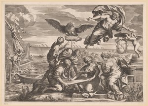 地理和木星的外国统治寓言 作者 Pietro da Cortona