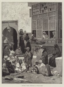 埃及的草图，开罗的一所房子的庭院 作者 Charles Auguste Loye