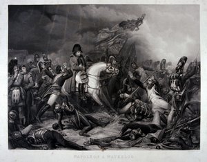 拿破仑（1769-1821）在滑铁卢战役，1815年（mezzotint）