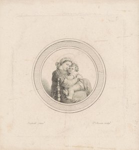 椅子上的圣母 作者 Charles BJ Févret de Saint Mémin，拉斐尔之后