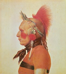 奥萨奇战士》，约1804年（彩色平版印刷）。 作者 查尔斯·巴尔塔撒（Charles Balthazar）朱利安·费维特·德·圣梅敏