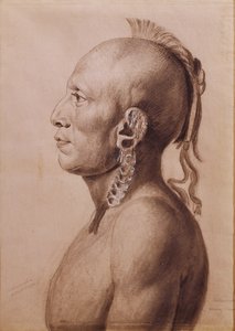 Cachasunghia，一个欧塞奇战士，1806年（铅笔和木炭在纸上） 作者 查尔斯·巴尔塔撒（Charles Balthazar）朱利安·费维特·德·圣梅敏