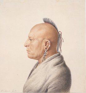 奥萨奇战士，1805-7。 作者 查尔斯·巴尔塔撒（Charles Balthazar）朱利安·费维特·德·圣梅敏
