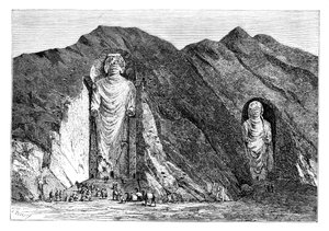 巨大的偶像，阿富汗上巴姆兰山谷，1895年。