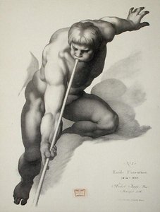 天使吹小号，板块1，来自《绘画课》第二卷："大师的模型"，约1870年（平版）。