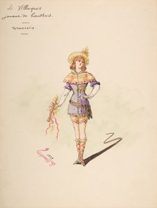 4个演奏双簧管的村民的服装设计[a], 服装描述表...