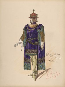 勃艮第公爵菲利普，巴黎歌剧院为《圣女贞德》设计的服装，1897年。