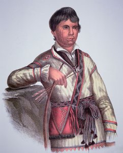 米斯蒂皮，克里克人首领约霍洛-米科的儿子，摘自1826年的画作（彩色平印）。 作者 查尔斯·伯德（继）国王