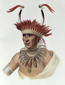 Chon-Mon-I-Case或&39;L&39;Ietan&39;，Oto Half-chief，1821，插图来自&39;北美印第安部落，第1卷&39;，由Thomas L. McKenney和James Hall，pub。约翰格兰特