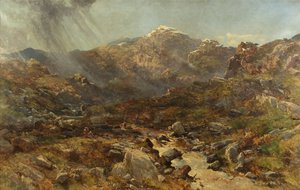Nant Francon的头，Capel Curig，北威尔士（布面油画）。