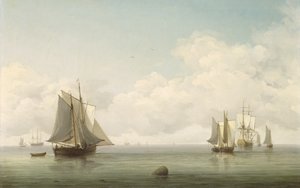 风平浪静的渔船，约1745年至59年（布面油画）