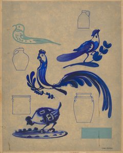 壶上的鸟类装饰品 作者 查尔斯·卡索