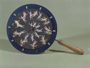 带有小天使设计卡的Phenakisticope，1835 作者 查尔斯·舍瓦利埃