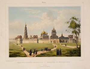 1840年代莫斯科新圣女修道院的景色 作者 查尔斯·克劳德·巴切里尔