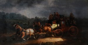 利兹和伦敦皇家邮政，约 1835 年（布面油画） 作者 查尔斯·库珀·亨德森