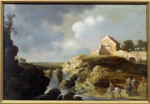 意大利风景。 Carel De Hooch 的绘画 (? - 1638) 作者 查尔斯·科尼利斯·德·霍奇