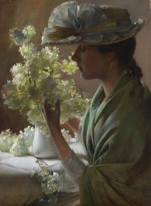 带花束的女士（雪球） 作者 查尔斯·考特尼·柯伦