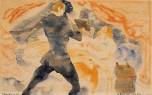 Honore de Balzacs金色眼睛的女孩，1916年（wc和铅笔在纸上） 作者 查尔斯·德穆斯