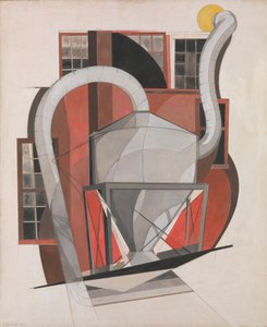机械，1920年（纸板上的水粉和石墨）