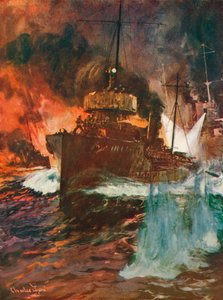 夜袭。鱼雷艇在工作，c1918 1919年 作者 Charles Dixon