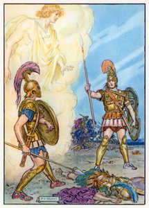 阿波罗拯救了赫克托耳（彩色石版画）