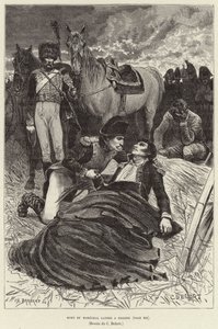 Mort du Marechal Lannes a Essling; 拿破仑和垂死的兰内元帅在奥地利阿斯佩恩-埃斯林战役中 作者 查尔斯·爱德华·德洛特