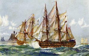 1805年在特拉法加之后拍摄了Duguay Trouin（Implacable）