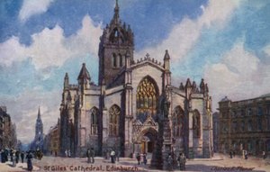 St Giles Cathedral, Edinburgh, Scotland (colour litho) 作者 查尔斯·埃德温·弗洛尔