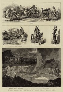 夜间下降到基拉韦厄火山口，夏威夷，桑威奇群岛 作者 Charles Edwin Fripp
