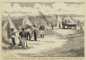 来自南非的草图，Hottentot Troops在Peri Bush投球