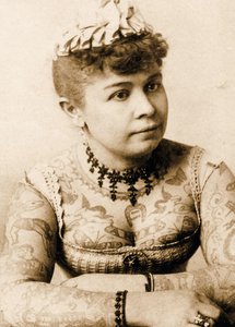 Annie Howard纹身女士的肖像，c.1898（内阁照片）