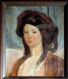 朱丽叶·杜洛埃 (1806-1883) 的肖像，维克多·雨果的女演员和情妇 查尔斯·埃米尔·尚普马丁 (Charles Emile Champmartin) 的画作 (1797-1883) 19 世纪巴黎，维克多·雨果之家