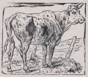 一头牛，约1853年。 作者 查尔斯·埃米尔·雅克