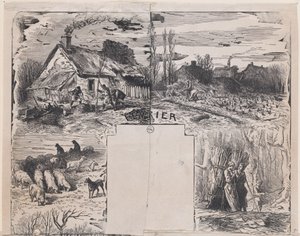 二月，来自《乡村题材专辑》，1859年。 作者 查尔斯·埃米尔·雅克