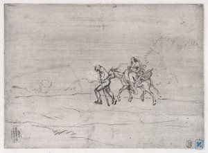 逃往埃及，1848年。 作者 查尔斯·埃米尔·雅克