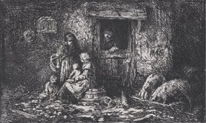 农场的大门，约1850年。 作者 查尔斯·埃米尔·雅克