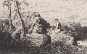 浪子》，约1868年。 作者 查尔斯·埃米尔·雅克