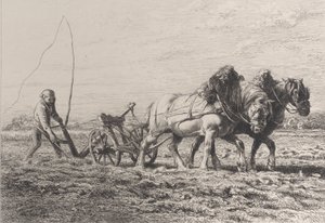耕作，1864年。 作者 查尔斯·埃米尔·雅克