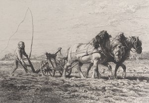 耕作，1864年。 作者 查尔斯·埃米尔·雅克