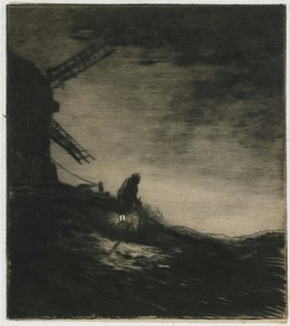 The Mill，1848（带有轮盘和平底的轮盘粘贴） 作者 查尔斯·埃米尔·雅克