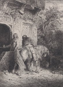 骑士》，约1845年。 作者 查尔斯·埃米尔·雅克